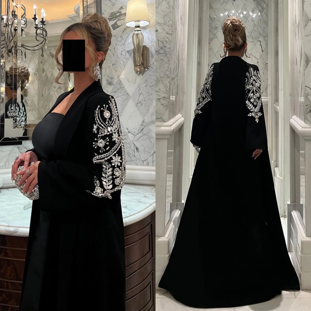 Jiayigong  Satin Beading Valentine's Day A-line Square Neck Bespoke Occasion Gown Long Dresses