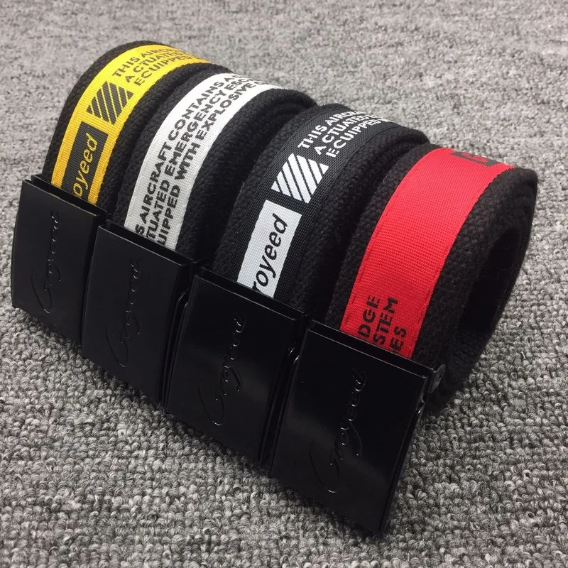 2022 New Trend Women Belt Fashion Black Canvas Men Belt Color Printing Campus Style All-match Jeans Waistband Wholesale