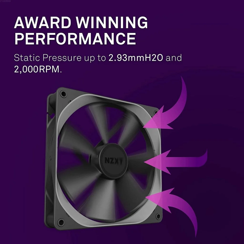 Nzxt Pc Case Fan 120Mm(Rf-Ap120-F) Effetto Luce Specchio Ciclico 4Pin Pwm 500 A 2000Rpm Ventola Di Raffreddamento