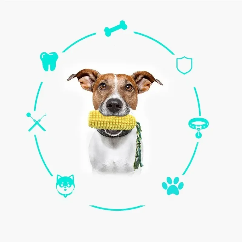 Corn Pet Dog Toy Puppy Teeth Cleaning Chew Training Dog Accessories Interactive Balls Toy Squeaky Bite Resistant Pet Supplies