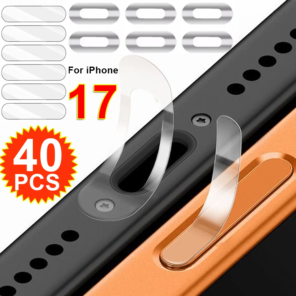 Type-C Charging Port Protector Film Camera Button Stickers for iPhone 17 16 Pro Max Soft Tempered Glass Film Dustproof Stickers 1