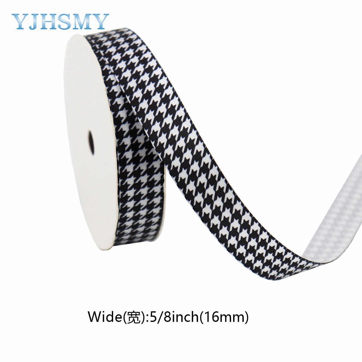 1 Inch Plaid Satin Ribbons Black and White Diamond Check Ribbon, 5