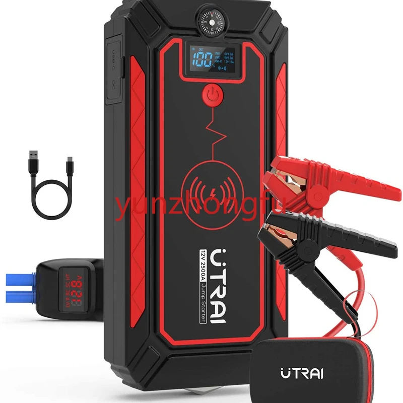 Display Car Starter Power Bank Funzione Oem Factory Per Jump Utrai 2500A Peak Jumpstart Con Led Di Ricarica Wireless