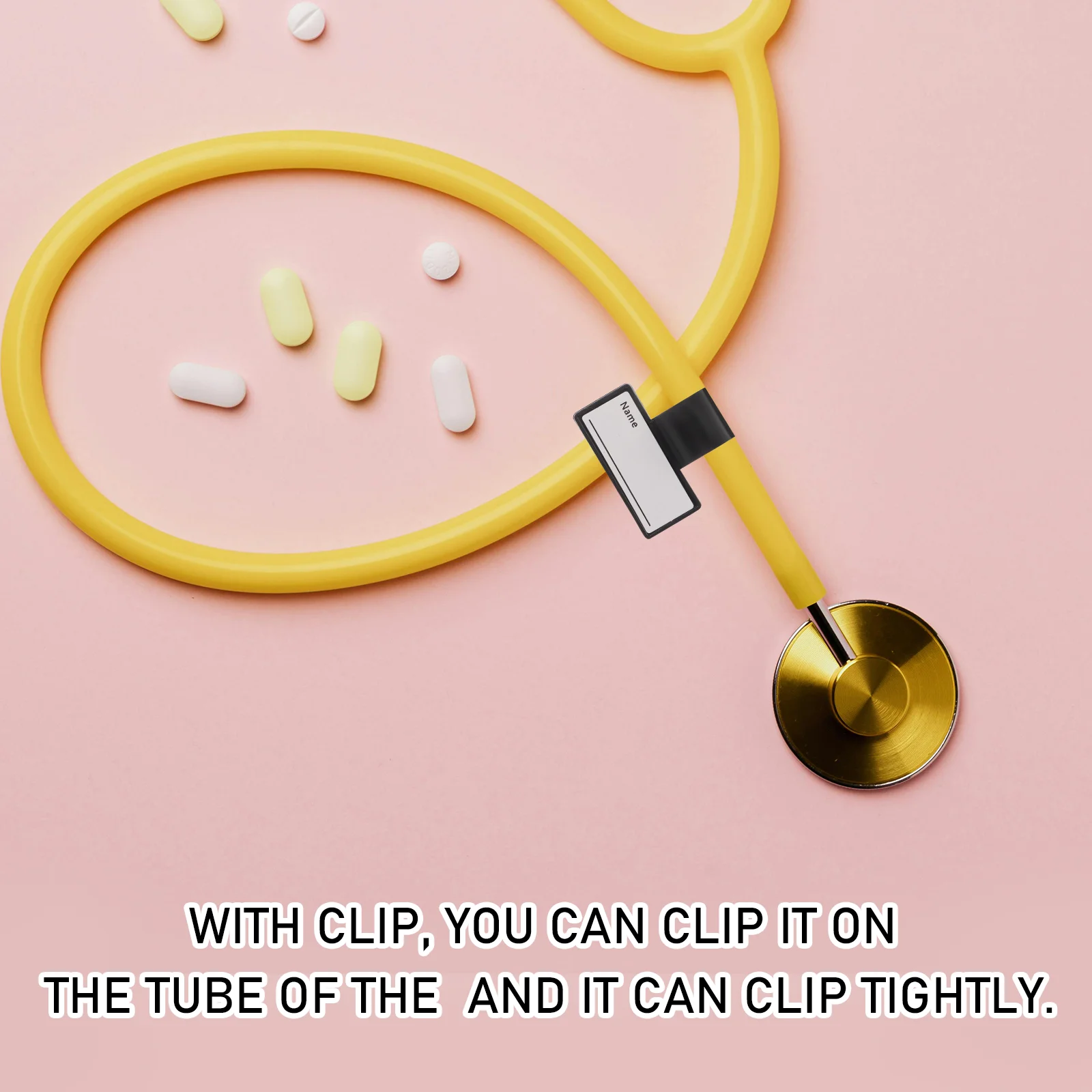 6 Pcs Portable Name Clips Stethoscope Marker Double Side Labels Abs Plastic Tags For Healthcare Medical Equipment Monitoring