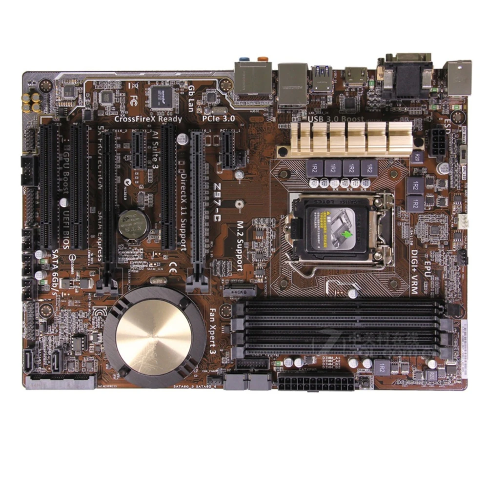 best computer motherboard For Asus Z97-C Intel Z97 Motherboard DDR3 32GB PCI-E 3.0 M.2 SSD i7 i5 i3 VGA CrossFireX Desktop Intel Z97 Placa-Mãe 1150 ATX top pc motherboards