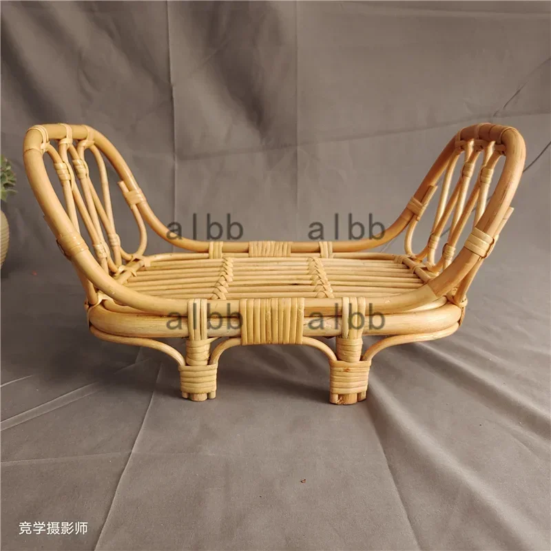 Newborn Full Moon Photoshoot Props 1pc Small Woven Doll Bed Studio Baby Photography Accessory Souvenirs for Photo Shoot Needs