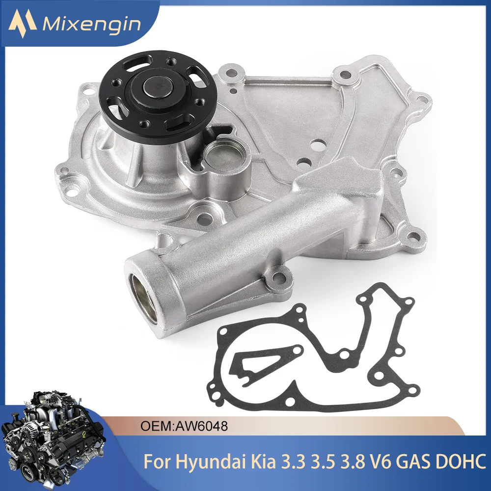 Cooling Water Pump Gasket Fit G6DA G6DB G6DC Hyundai Azera Genesis Kia Sorento Sedona 3.3L 3.5L 3.8L V6 24V GAS DOHC