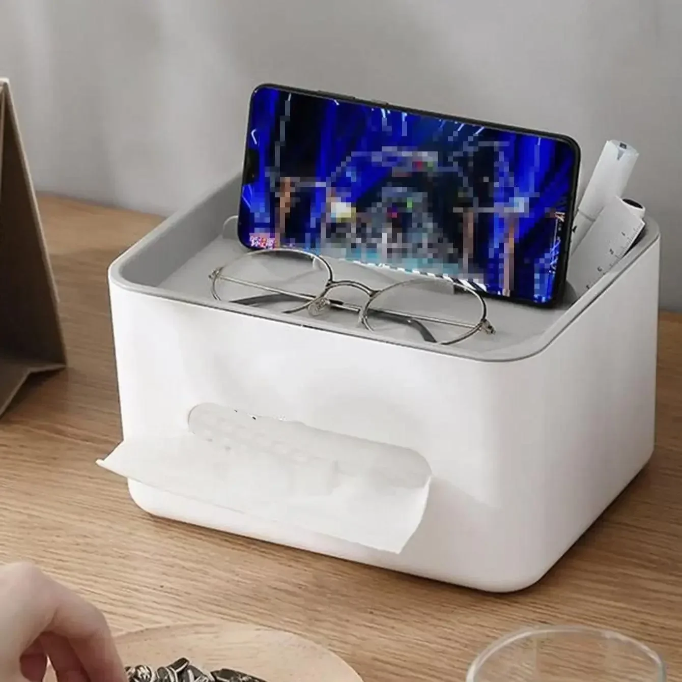 1pc-Tissue Organizer Box Desktop Sundries Storage Tissue Box Remote Control Storage Box Desktop Tissue Holder