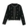 2024 Zarb Spring/Summer New Women's Fashion and Versatile Slim Fit Trendy Palace Embroidered Velvet Coat 3