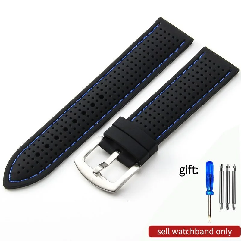 Breathable Soft Silicone Sports Watchband Strap - Universal Size Smartwatch Accessory