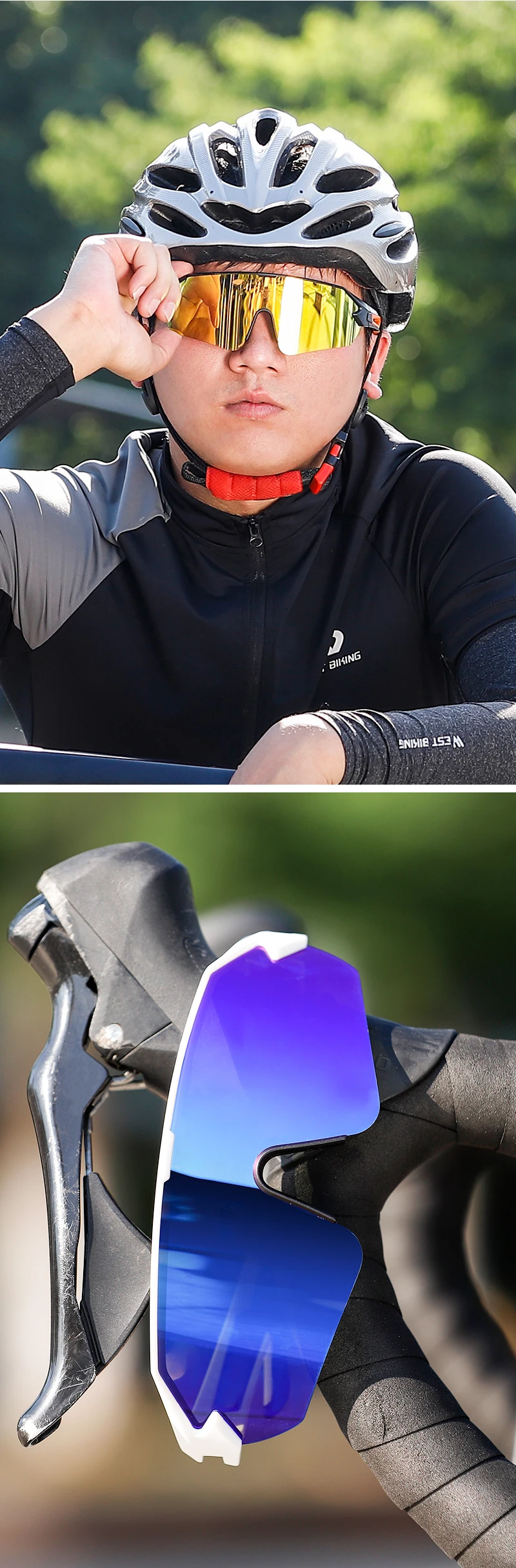 WEST RADFAHREN Radfahren Sonnenbrille UV400 Schutz Sport Brillen Männer Frauen MTB Rennrad Fahrrad Brille Wandern Reiten Brille – Detail 11