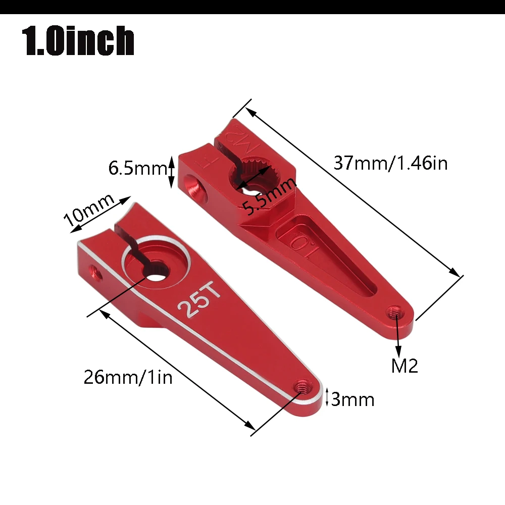 2 Piezas CNC De Aluminio 25T Dientes Servo Bocina Brazo De Direcci N