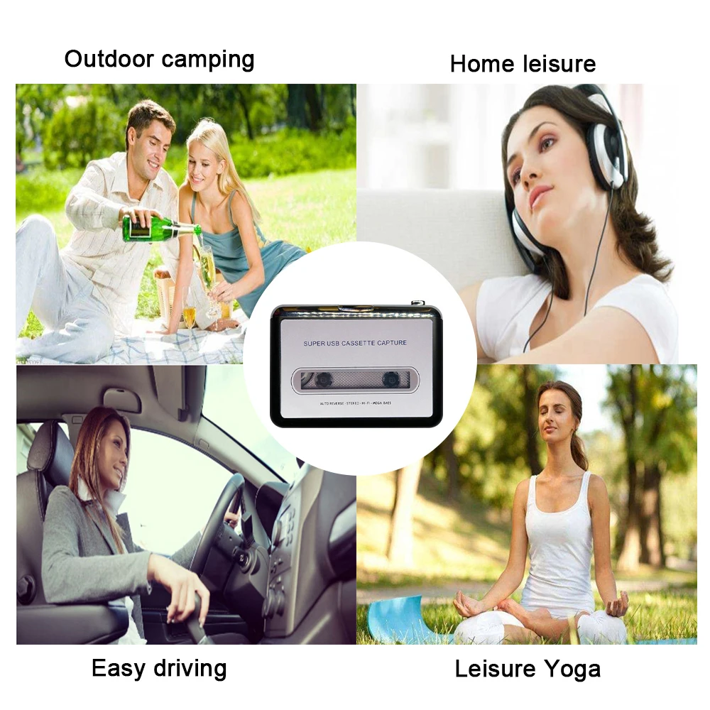 Cassette Player USB Cassette to MP3 Converter Capture Audio Music Player Tape Recorder