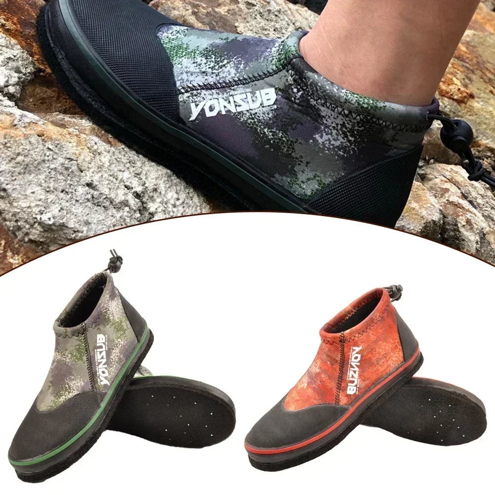 1 Pair Shoes 5MM Neoprene Self-Lock Rock Fishing Shoes Steel Nails Men Women Hunting Fishing Boots Accessories fly fishing shoes