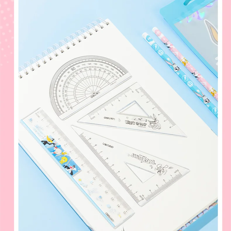 Deli VC107-LT Looney Tunes 15cm Easy Pickup Tape Set Of Rulers Supplies School Office Stationery