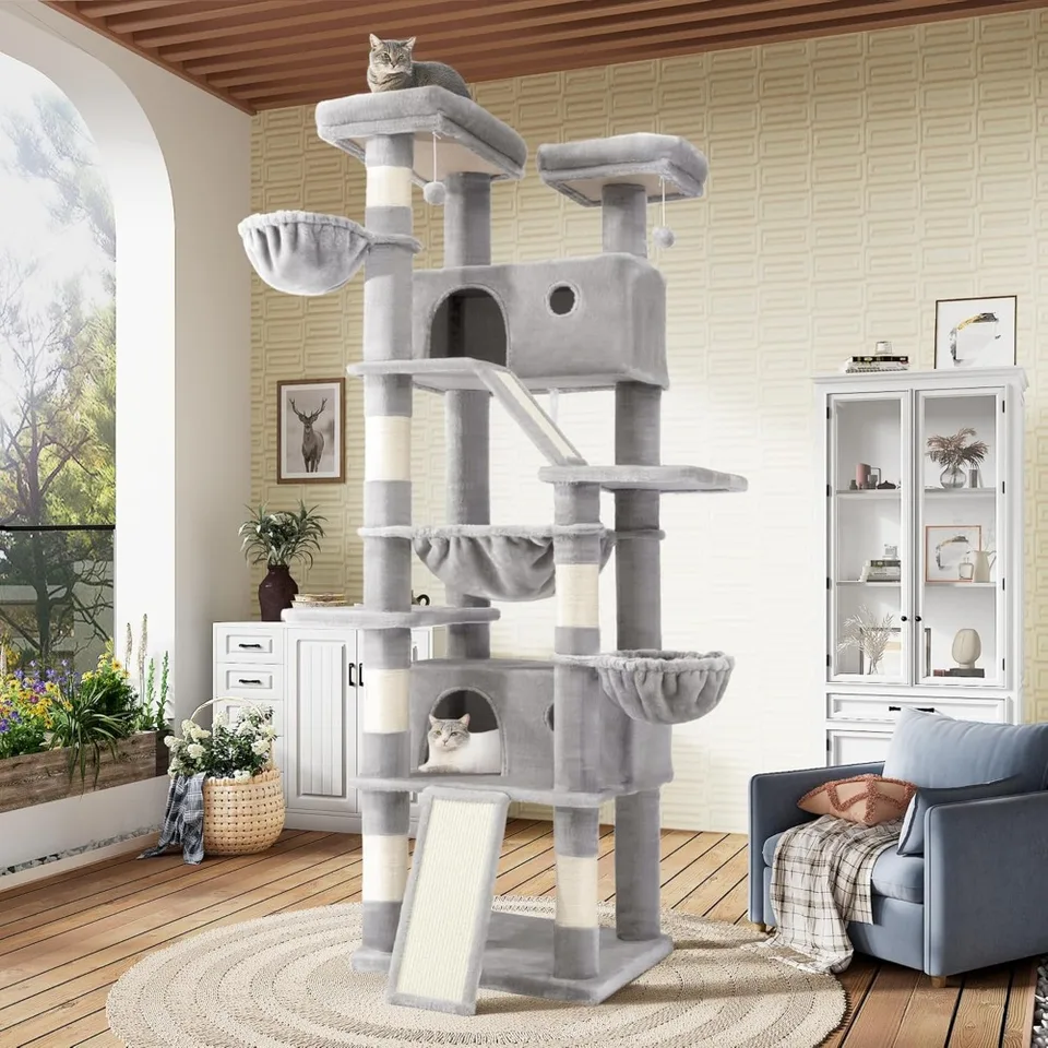 Tall Multi Level Cat Tree Tower with Hammock