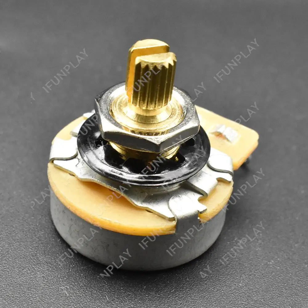 Pure Brass Full Size Long Split Shaft Potentiometers A500K / B500K/A250K /B250K Pots Tone Volume Control for Guitar Bass guitar potentiometer guitar accessories 12pcs