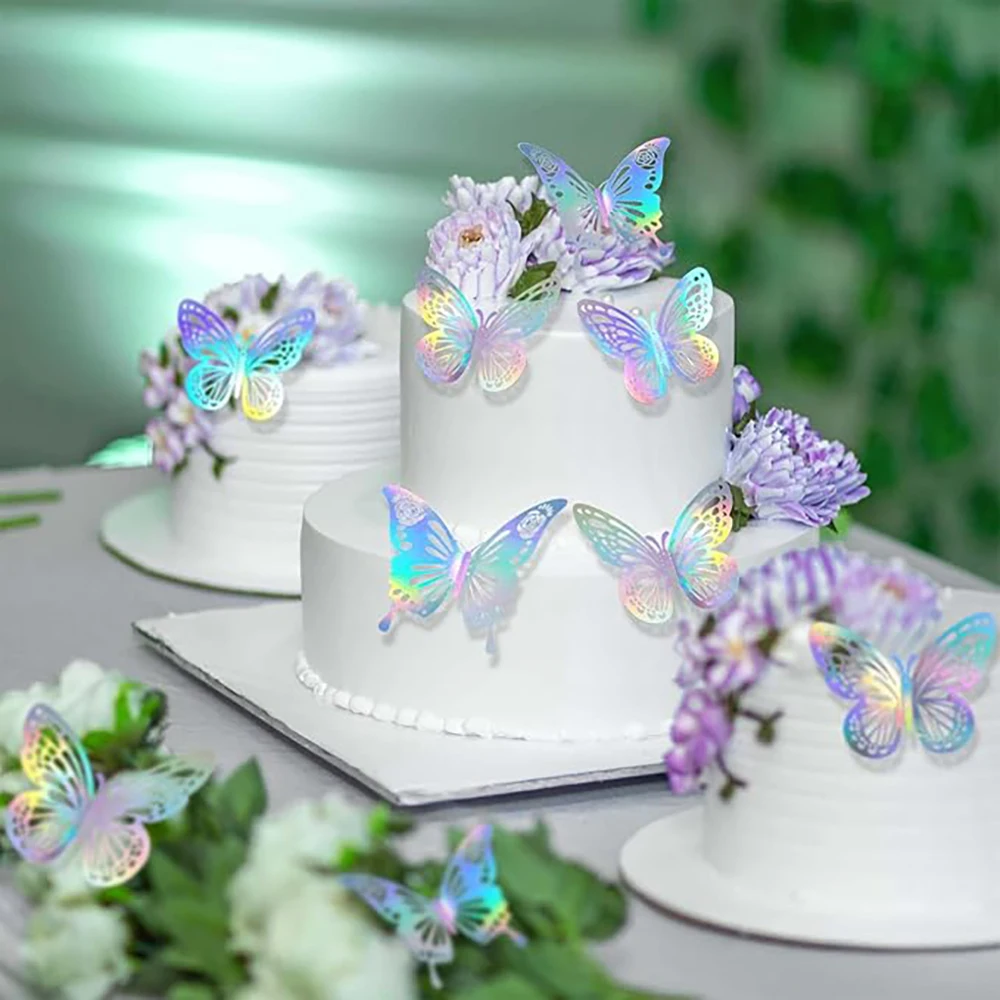 Butterfly Cake Toppers - Assorted Colors for Celebrations and DIY Decor