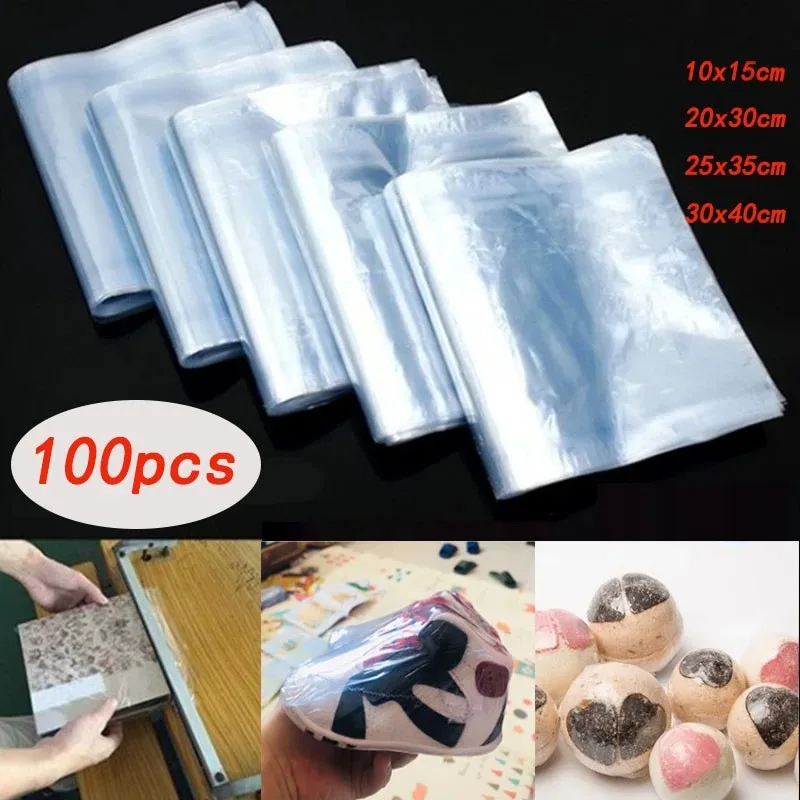 100pcs PVC Heat Shrink Film Wrap Storage Bag Plastic-sealed And Anti-oxidation Dustproof Household Supplies Food Storage Bag 2