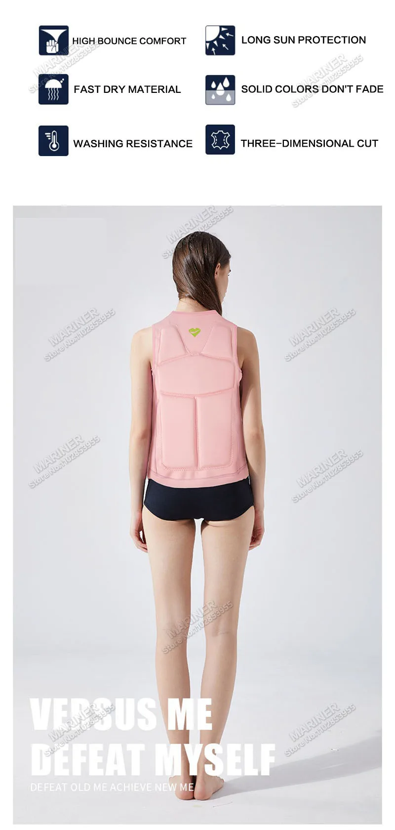 Description Picture 3 of itemSurfing Premium Elastic Neoprene Impact Vest wake Comp Vest men women but Great for All Other Watersports Activities life jacket