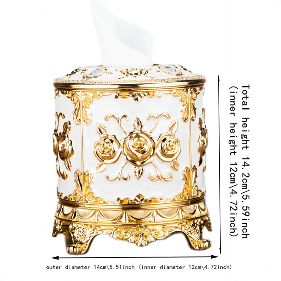 1pc European Circular Tissue Box, Cylindrical Paper Extraction box, Home Decoration, Hotel Restaurant, Hollow Paper Storage Box 3