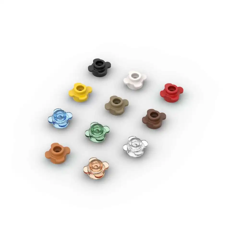 MOC 10PCS 33291 라운드 1x1 꽃 가장자리 빌딩 블록 세트 플레이트 벽돌..