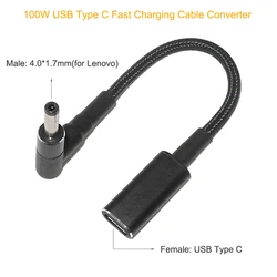 100W USB - C PD to DC Universal Laptop Charger Converter - Fast Charging Adapter Cable (4.0 - 1.7mm)