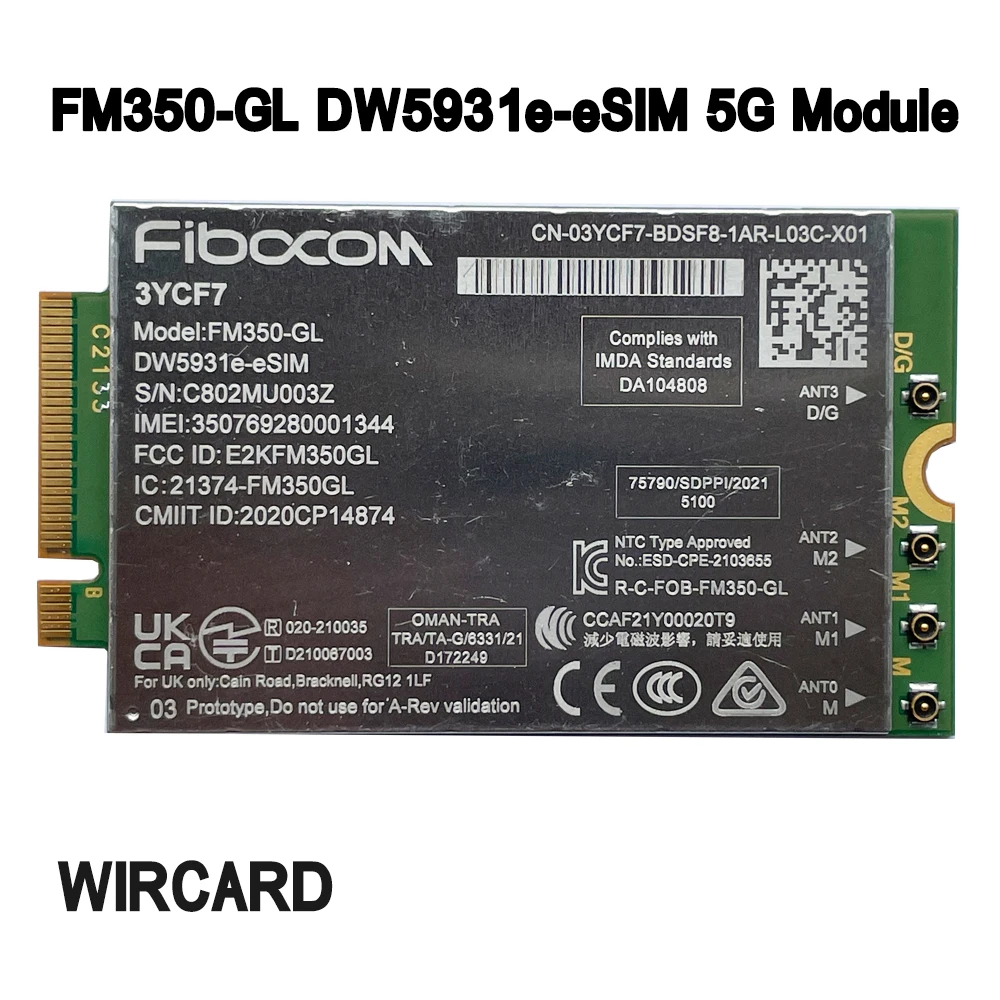 Módulo Portátil para Latitude Solução 5g Fm350-gl Dw5931e Dw5931e-esim Latitude 7440 Latitude 5531 9330 3571 5000 Fm350- gl - Imagem 5