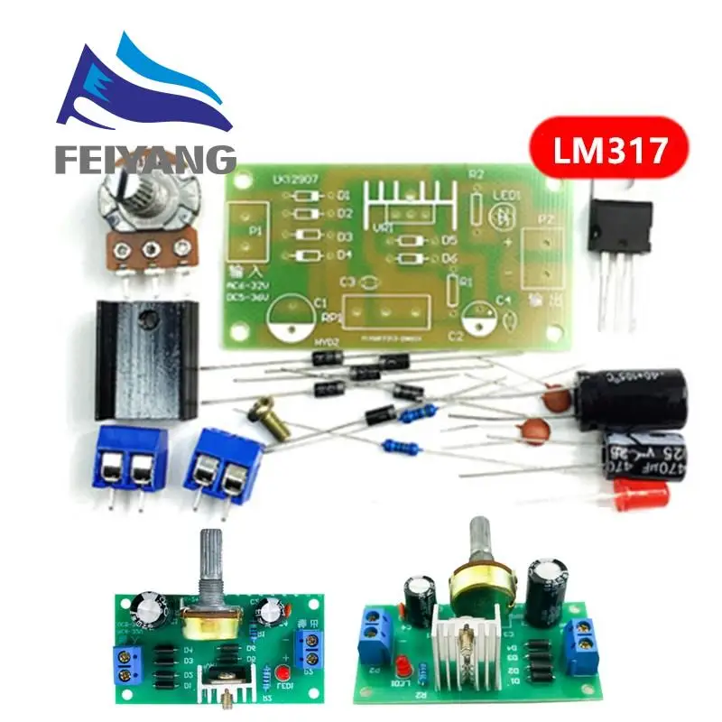 LM317 Einstellbare Netzteil Kit Kontinuierliche Einstellbare DC Power Versorgung DIY Lehre Ausbildung Teile – Detail 4
