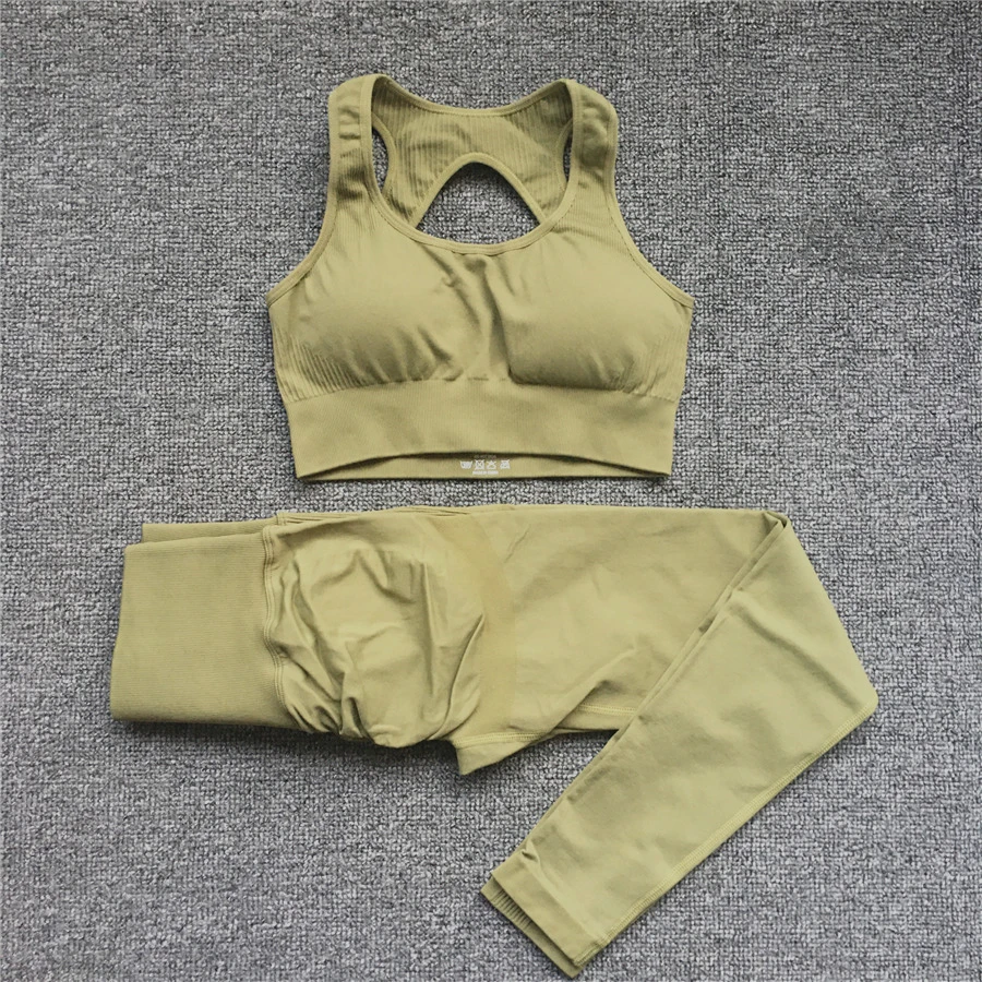 2024 Plus XL Seamless Women Fitness Arise Epic Yoga Sets High Waist Gym Scrunch Leggings Sports Bra Workout Active Wear Suits