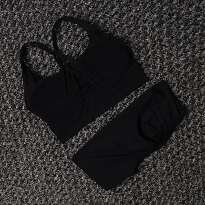 TRY TO BN Fitness Yoga Shorts Sets V Back Women's Tracksuit Sports Bra High Waisted Sportswear Workout Running Cycling Gym Suits 6