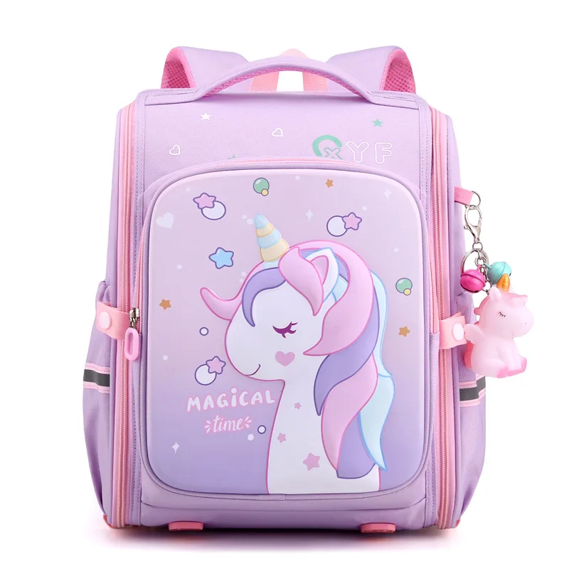 

New elementary school backpack, astronaut backpack, purple unicorn backpack, waterproof spine protection children's backpack