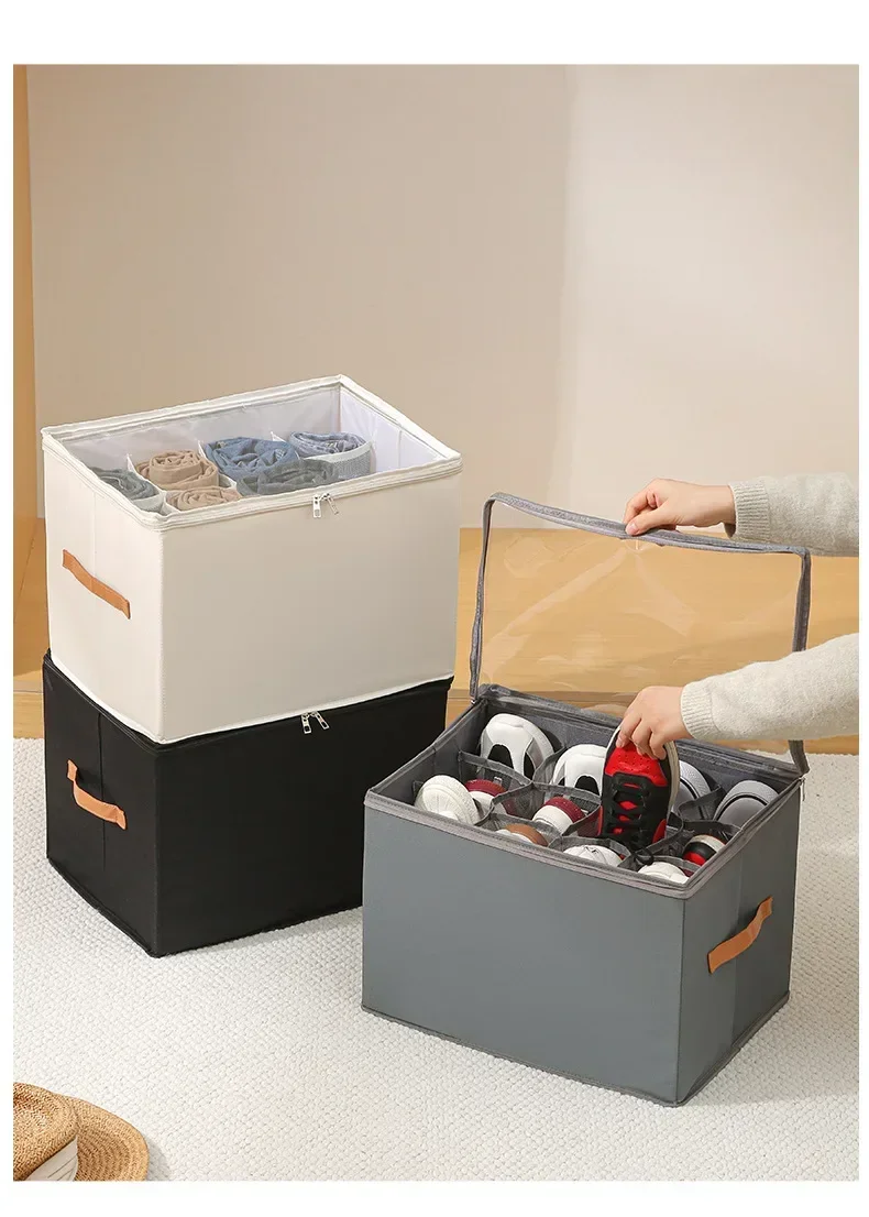 Faltbare Stoff-schuhaufbewahrungsbox Mit Staubschutzabdeckung_voghion.com