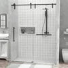 56-60" W x 76" H Frameless Shower Door, with 5/16"(8mm) Clear Tempered Glass & Seal Strip,w/Handle and Stainless Steel Hardware 1