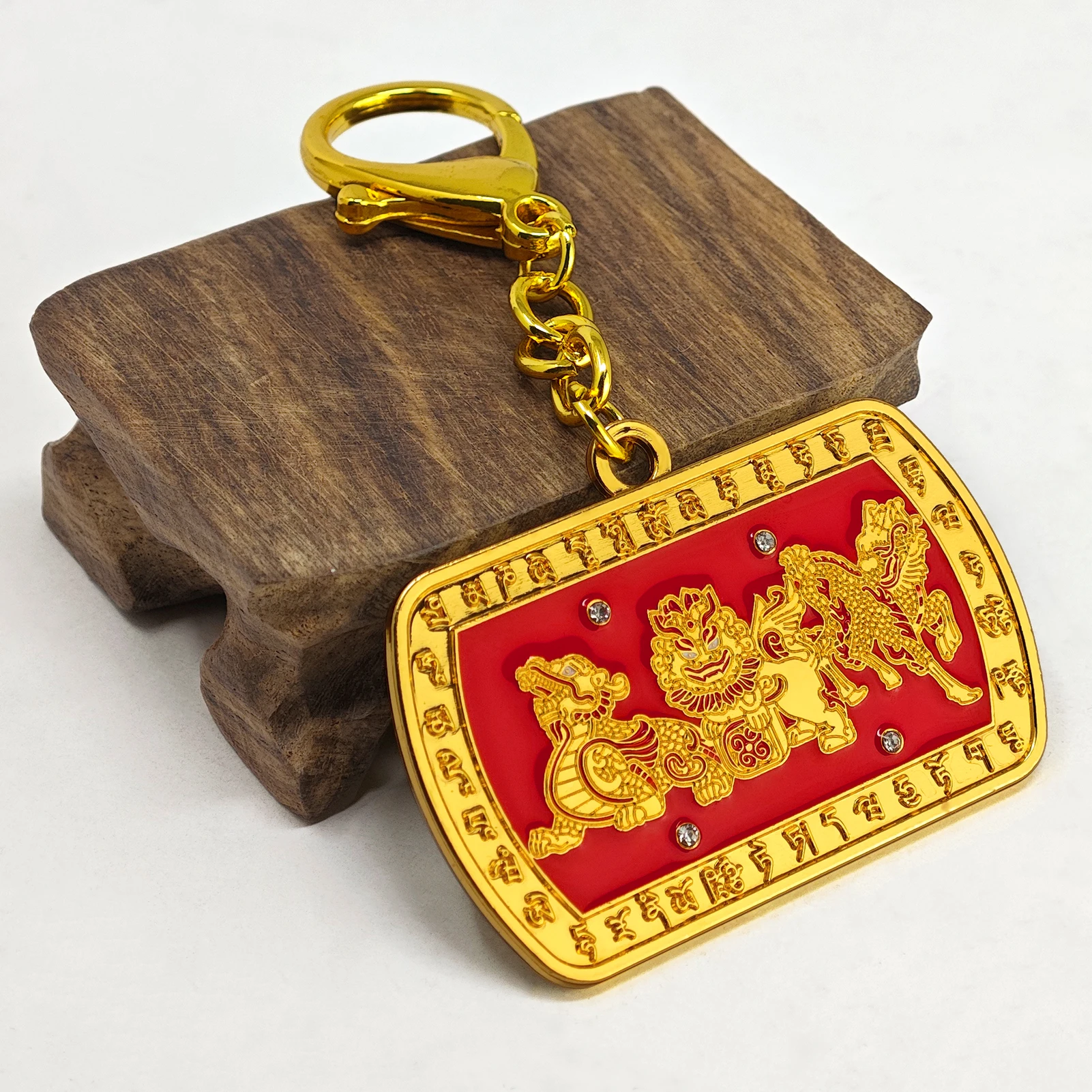 Feng Shui 3 Celestials Amulet Keychain Good Luck Keychains 4