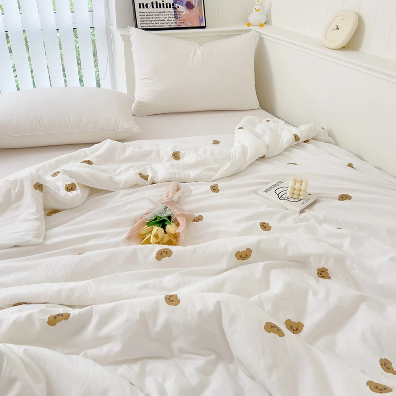 Double Layer Yarn Summer Blanket Skin-friendly Breathable Lightweight Quilt for Children Adult Comforter Summer Duvet