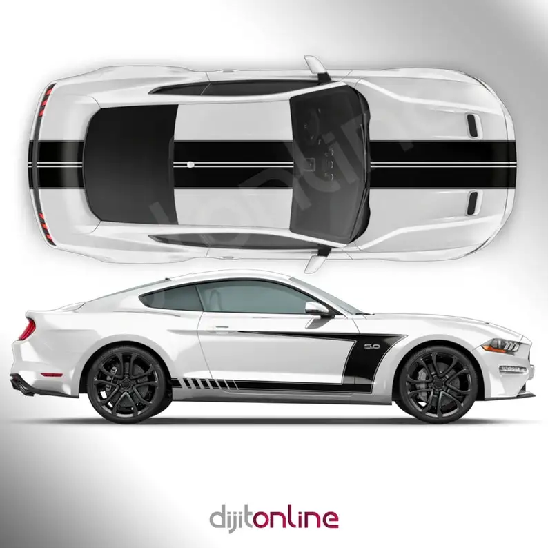 

Набор наклеек с высокими полосками/боковыми графическими картинками для Ford Mustang 2015 - 2020