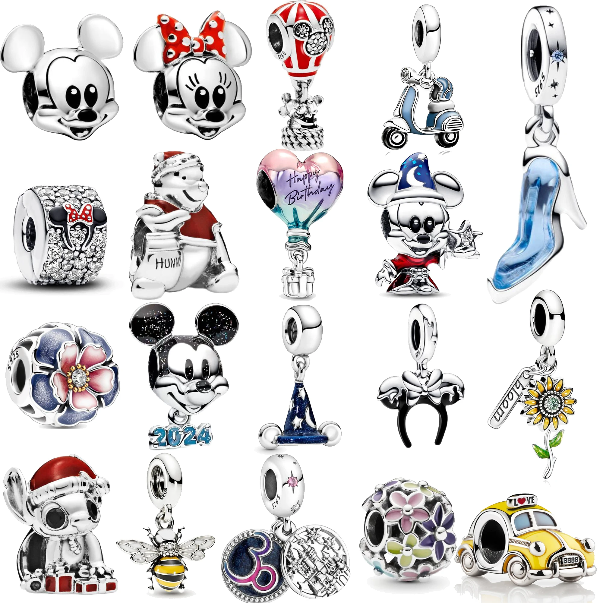 

2024 New S925 Sterling Silver Security Fixed Charm Pendant Beads Fit S925 Original Bracelet Women Necklace Diy Jewelry Gift