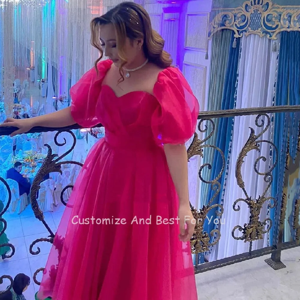 

TIXLEAR A-line Prom Dresses Charming Glitter Party Dresses Sweetheart Puff Sleeves Ankle Length Zipper Up 2024vestidos de fiesta