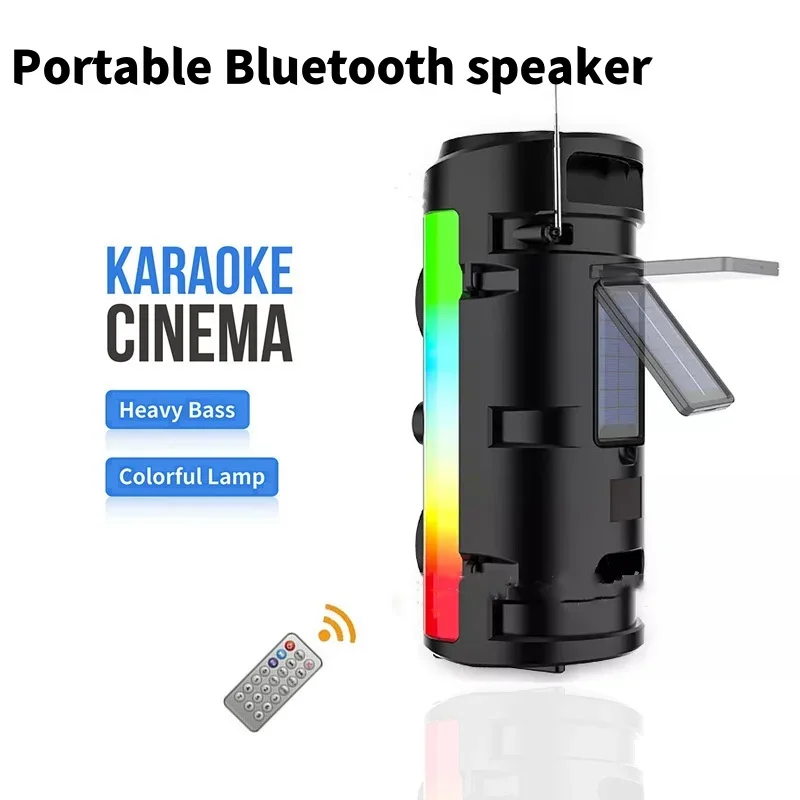 

Беспроводная Портативная колонка высокой мощности со стереозвуком, Bluetooth колонка с басами и микрофоном для Домашнего Караоке ZQS4253