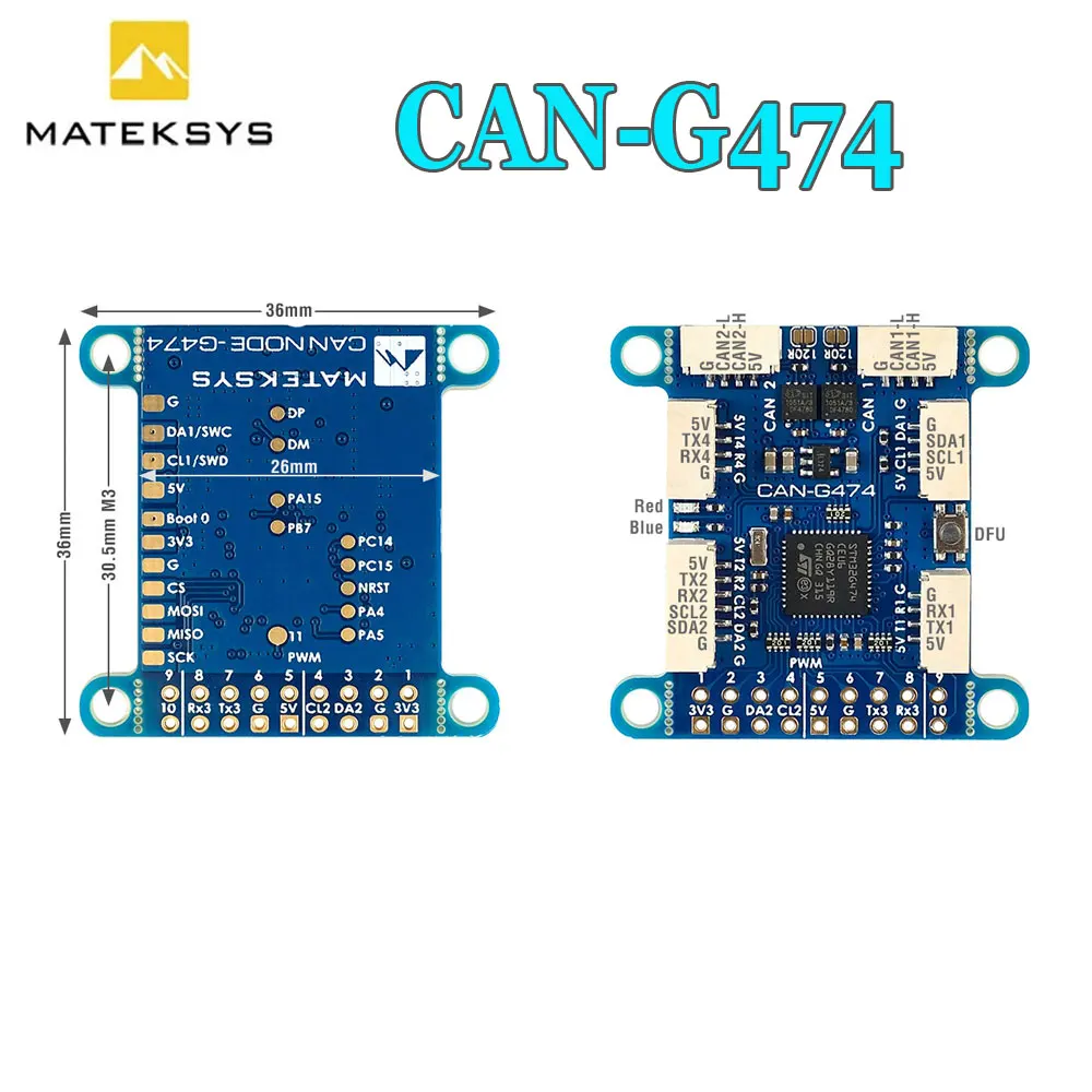 Плата MATEK CAN-G474 с приемопередатчиком CAN 5 Мбит/с и узлом CAN STM32G474 MCU AP_PERIPH для дрона RC FPV