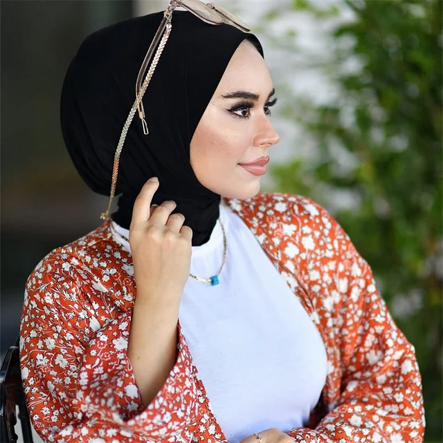 Casquette Hijab Musulmane pour Femme, Sous-Écharpe, Voile en Coton Modal, Turban de Tête Islamique