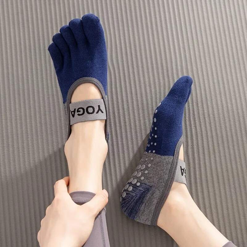 Yoga Socks Women Five Finger Socks Professional Non-Slip Breathable Indoor Dacing Fitness Pilates 2 Pairs yoga socks