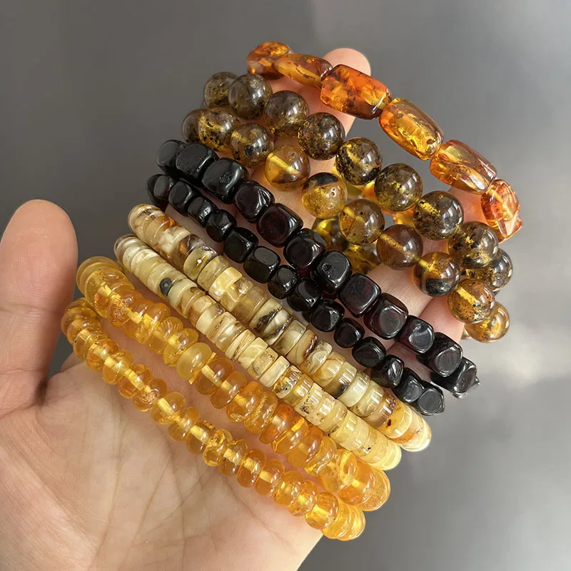 Grossiste bracelet de perles en ambre de la Baltique 7mm grade A