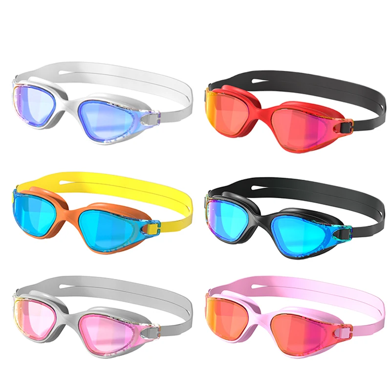 JSJM New Swimming Goggles HD Anti-Fog Professional Swimming Glasses Silicone Anti-UV Adjustable Swimming Goggles Unisex Adults 6