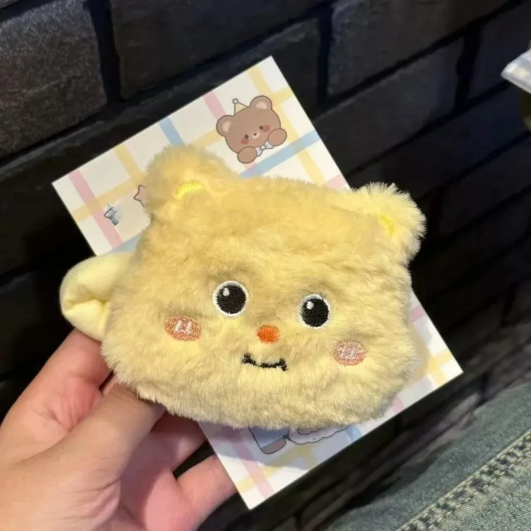 Yellow Bear Head plush BB clip