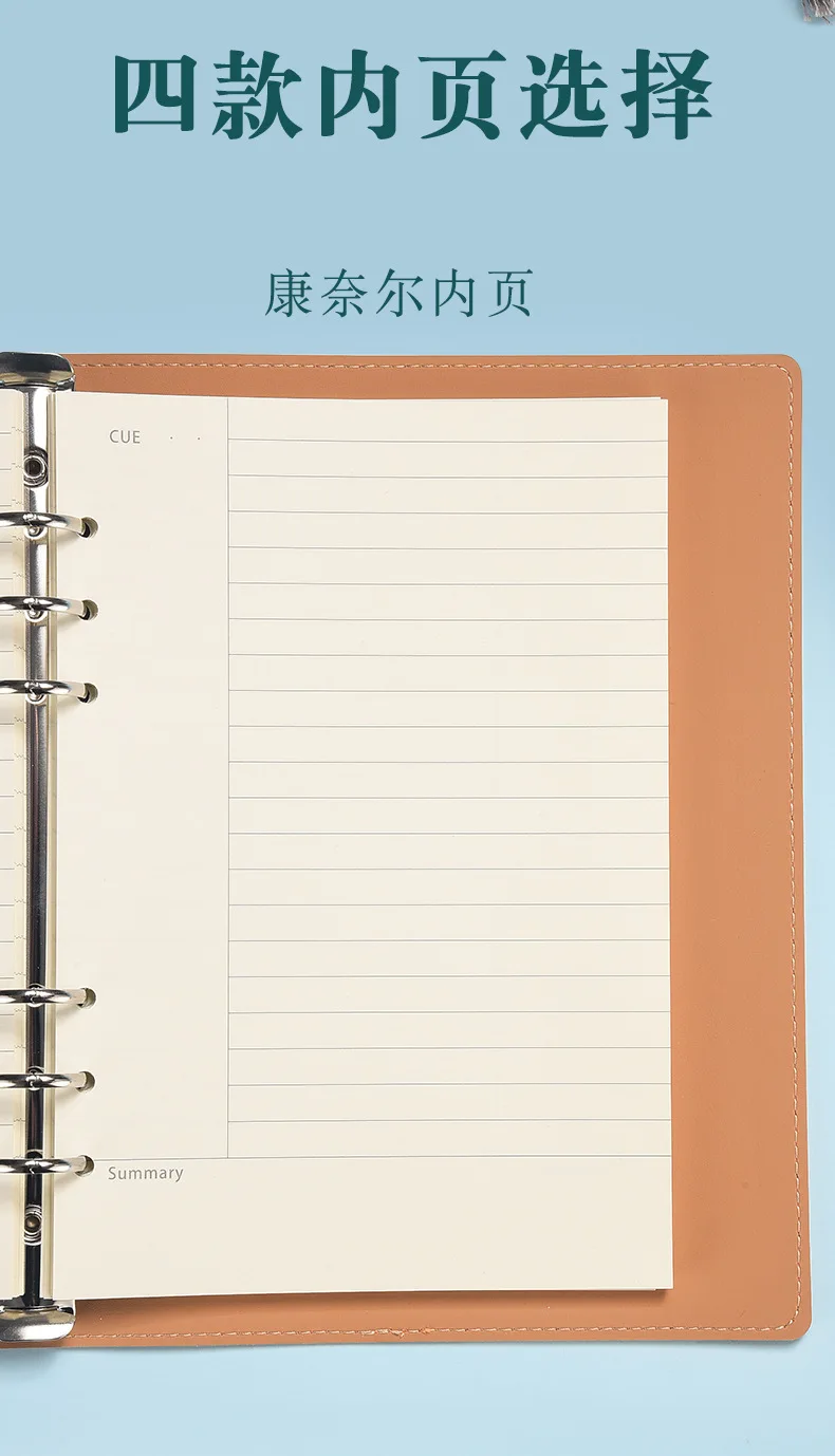 Portátil Couro Shell Notebook, Anel Binder, Diário,