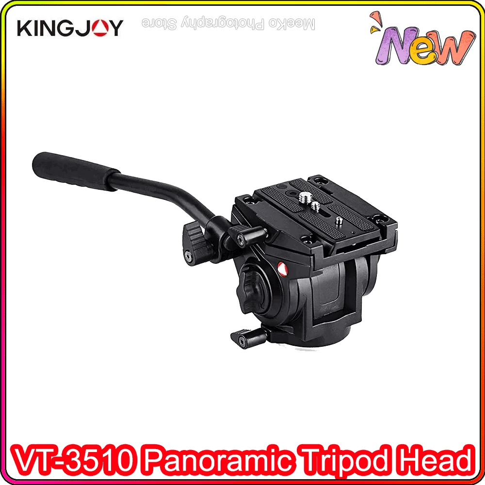 KINGJOY VT-3510 Panoramic Tripod Head Hydraulic Fluid Video Head For Tripod Monopod Camera Holder Stand Mobile SLR DSLR