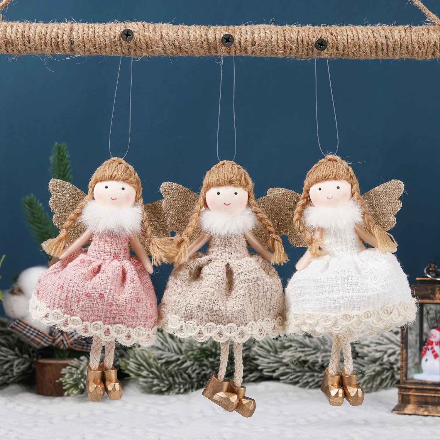 Plüsch Engel Puppe Weihnachtsbaum Anhänger Dekor Weihnachten Engel Mädchen Puppe Neujahr Kinder Geschenk Weihnachten Home Decor Navidad