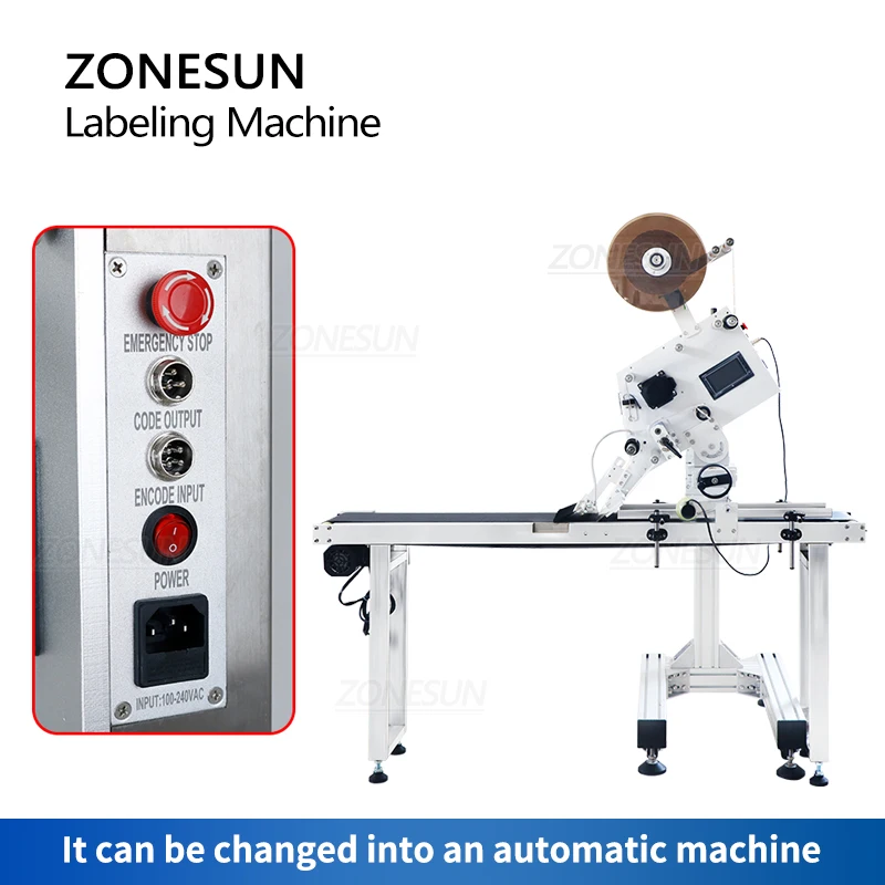 Zonesun Platte Oppervlak Etikettering Machine Cosmetica Card Box Packet Kartonnen Boek Kan Voedsel Label Applicator Voor Productie ZS-TB170